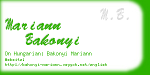 mariann bakonyi business card